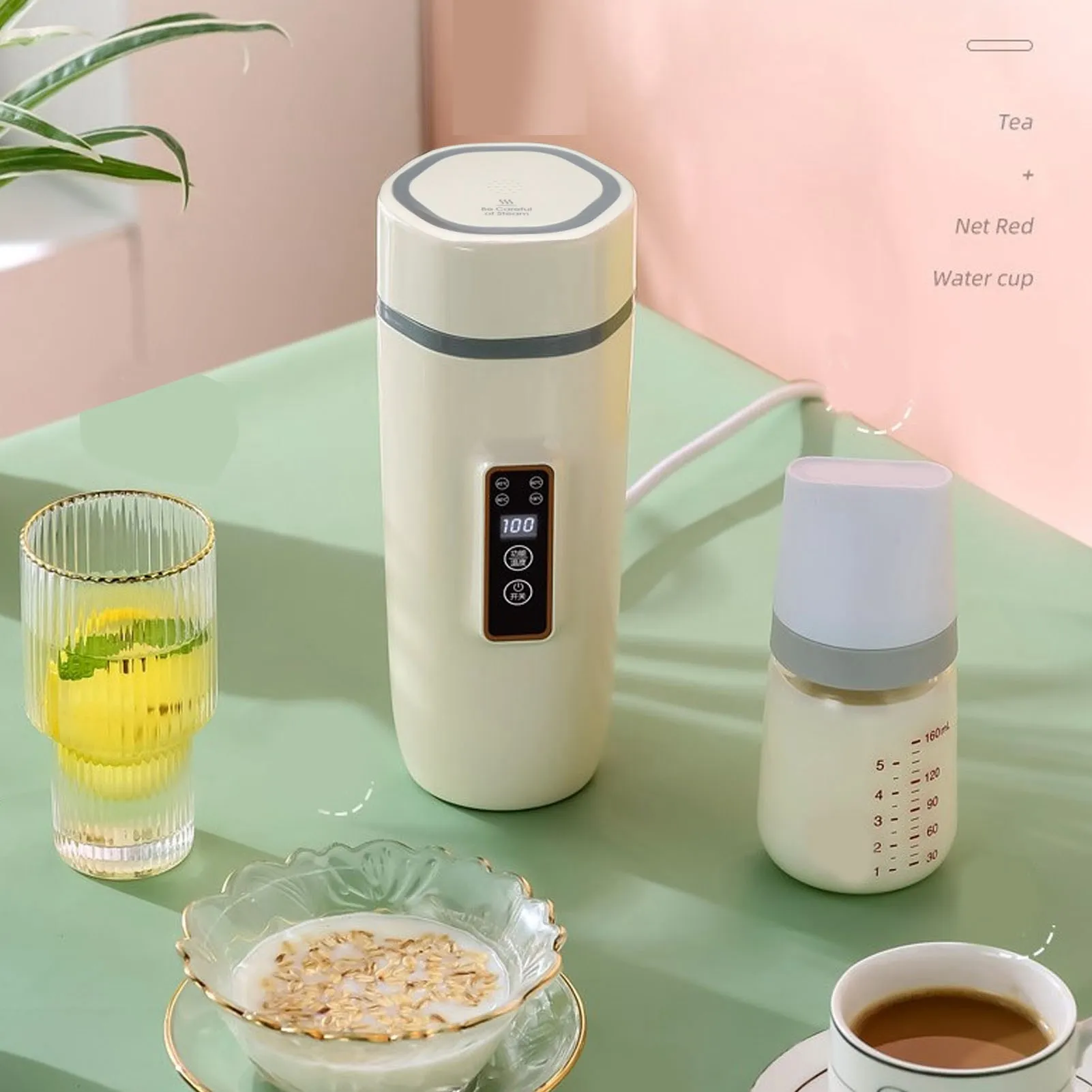 

Portable Electric Water Kettle Intelligent Digital Display Electric Water Kettle Adjustable Temperature Travel Water Kettle
