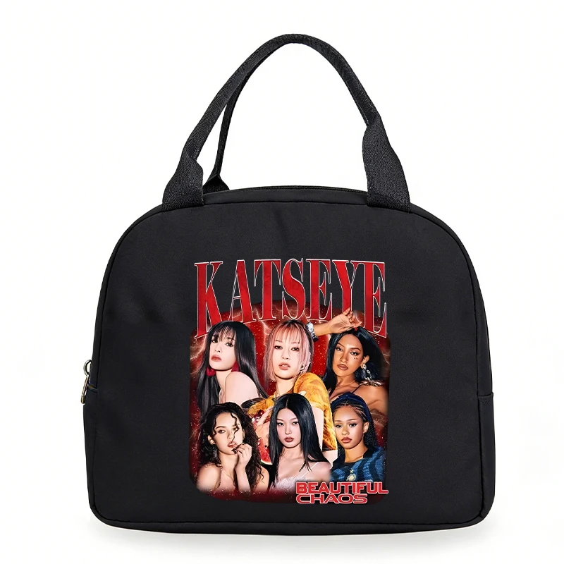 Insulated Lunch Bag Katseye Girl Group Series Insulation Bento Pack Women Men Korean Ulzzang Kids Bento Lunch Bags
