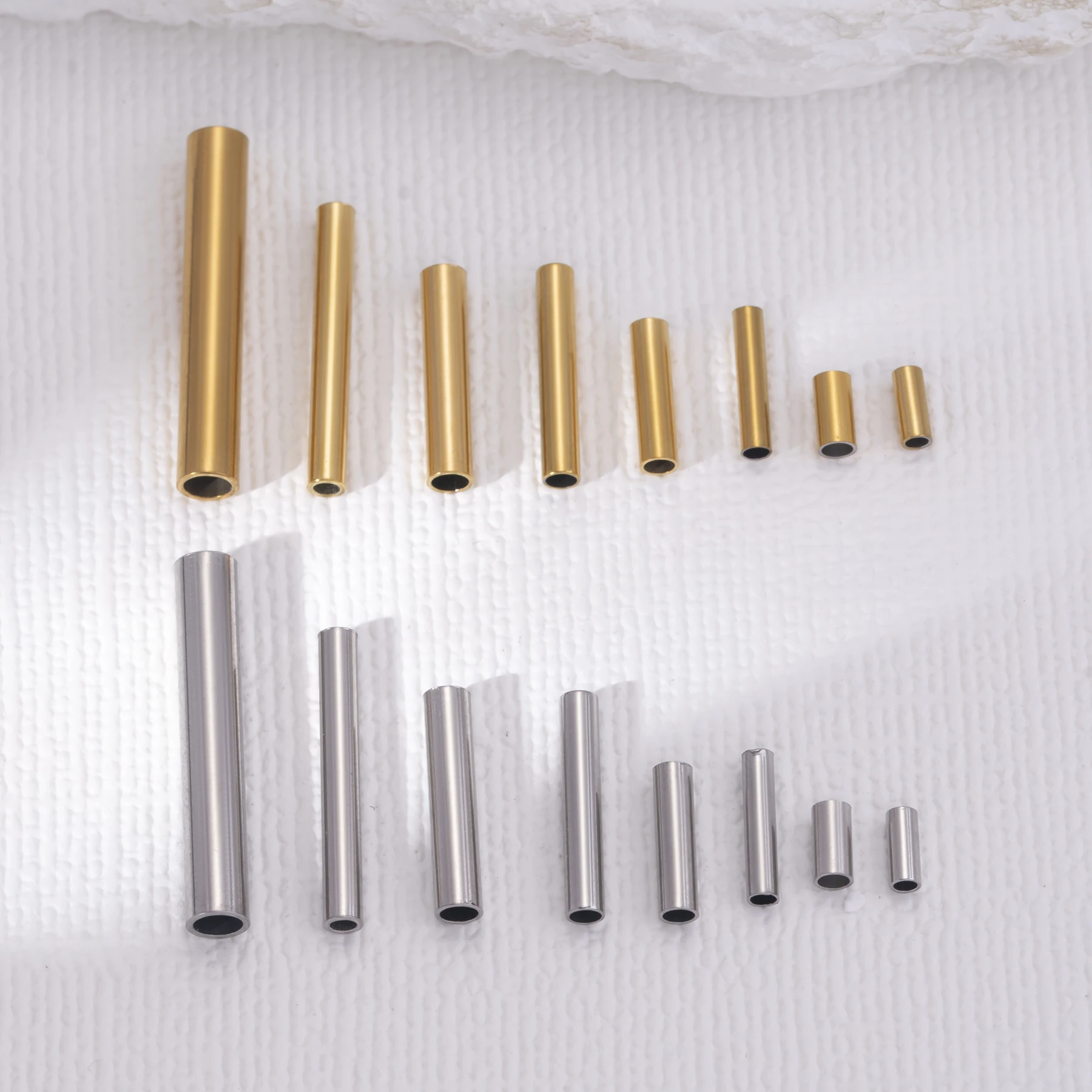 50 Stück/Set Edelstahl-Rohrverbinder für DIY-Halsketten, Armbänder und Schmuckherstellungszubehör – Detail 5