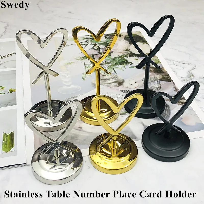 6 Pcs Stainless Restaurant Menu Memo Recipe Holder Clips Wedding Photo Picture Sign Holder Stand Table Number Place Card Holder
