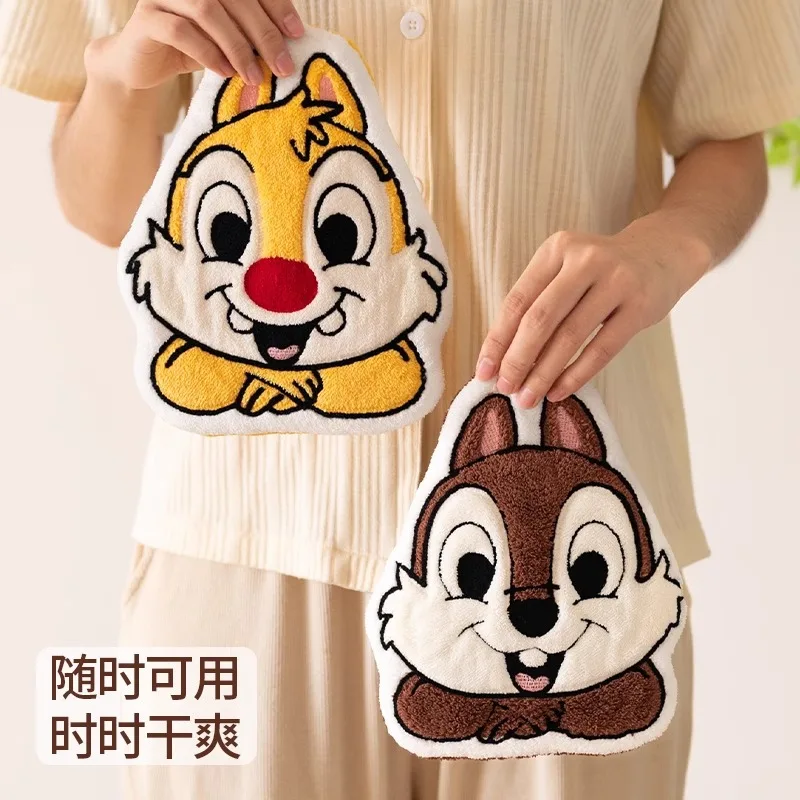 

New Disney Chip Dale Hands Towels Hanging Type Kawaii Washcloth Super Soft Thickening No Shedding Coral Fleece Kitchen Bathroom