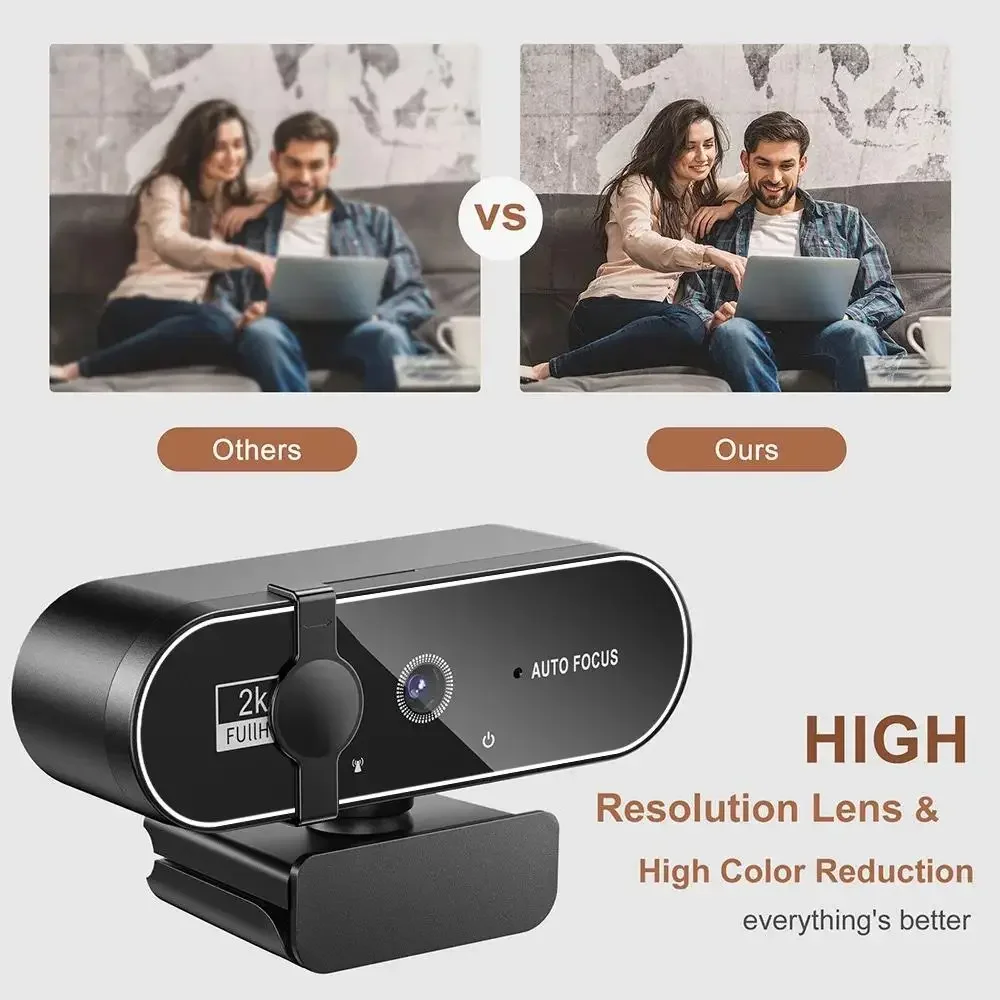 كاميرات الويب 4K USB كاميرا ويب مع ميكروفون التركيز التلقائي 2K كاميرا جهاز كمبيوتر شخصي كمبيوتر محمول البث المباشر 1080P كاميرا ويب لمكالمات الفيديو