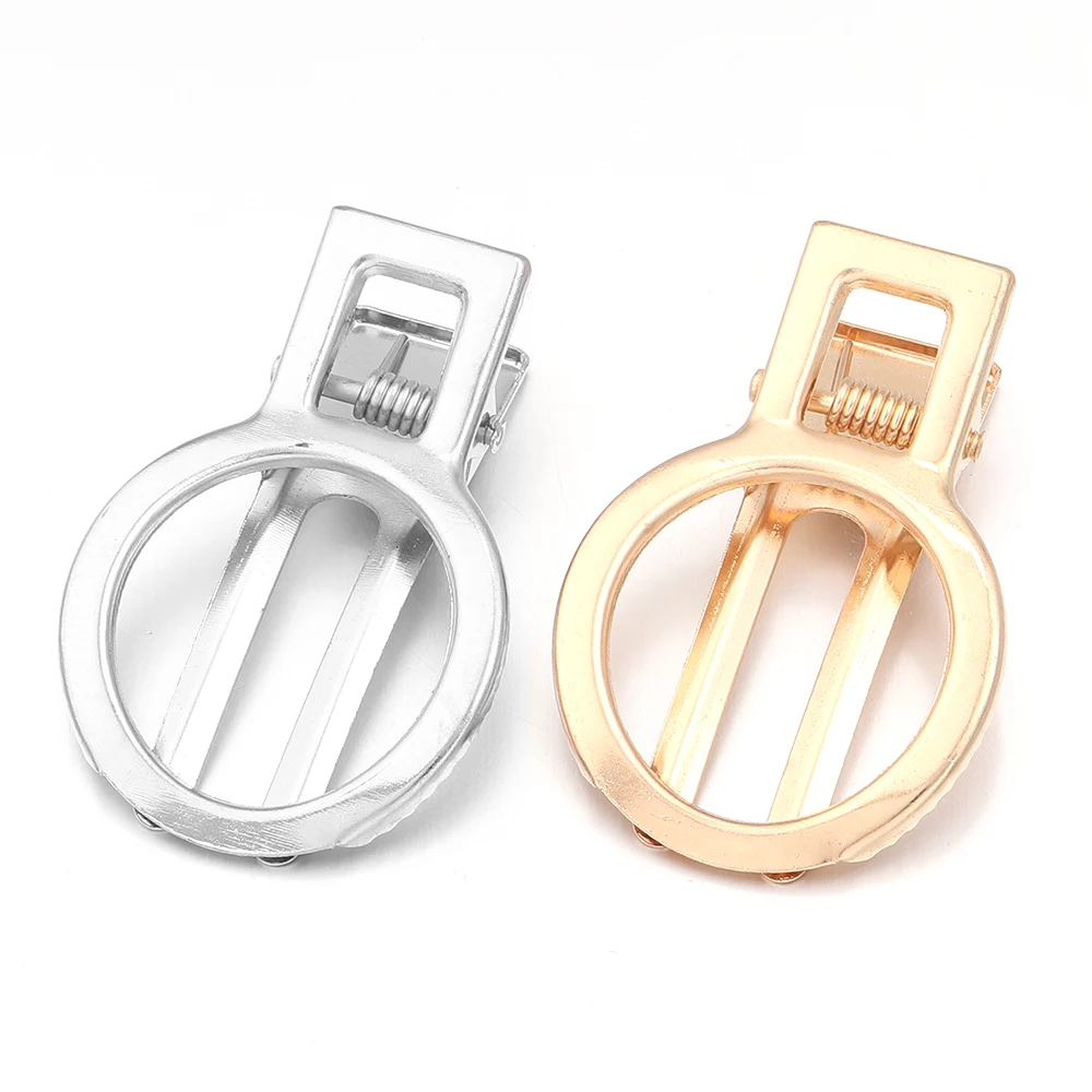 

6PCS Round Duckbill Hair Clip 33x50mm Gold/Rhodium Metal Hair Blank Settings Base for DIY Jewelry Making Hairpins Accessories