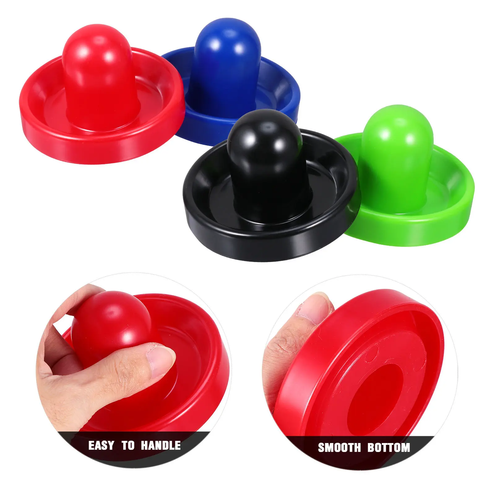 

1Set Air Hockey Plastic Pushers Pucks Replacement Accessories for Game Table Lightweight Sturdy Design Comfortable Grip High