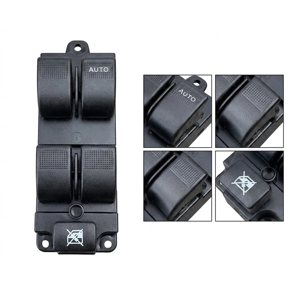 Black Window Lift Switch Sensitive Button Response Direct Installation Fits Wiring Harness High-strength ABS Shell