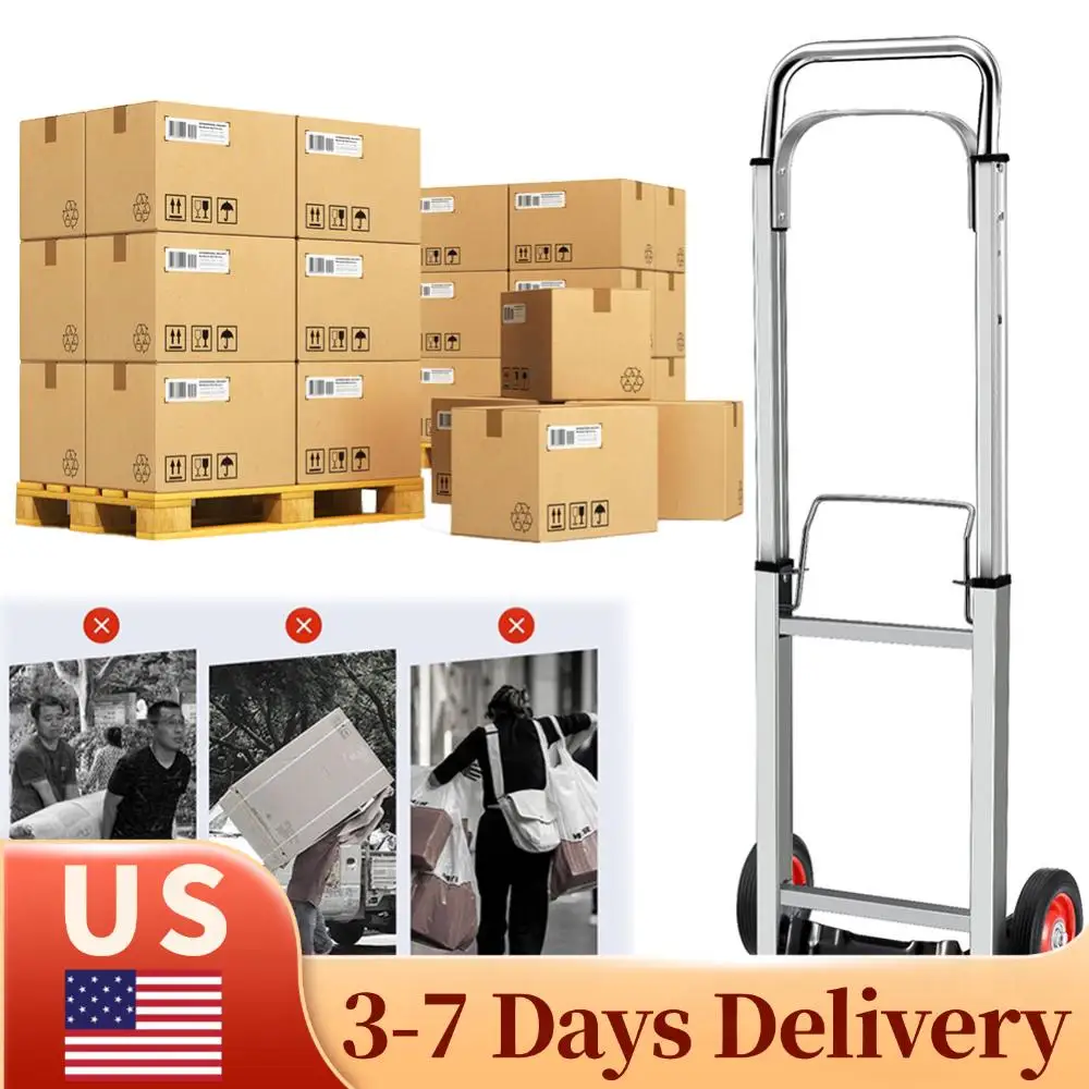 

Folding Sack Truck Foldable Hand Truck Long Telescoping Handle Portable Dolly Cart Multifunctional for Indoor Outdoor