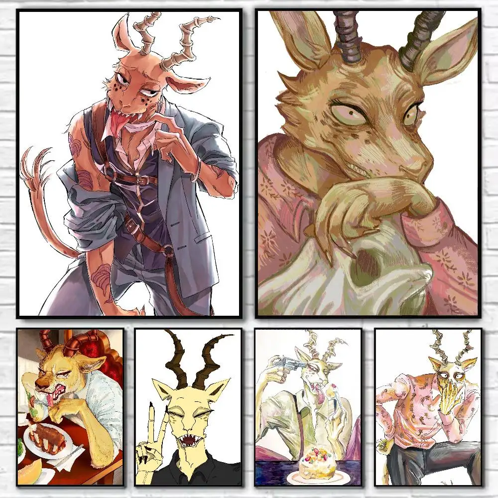 Anime Melon Beastars Waterproof Self-Adhesive Wall Poster for Bedroom Living Room Home Decor