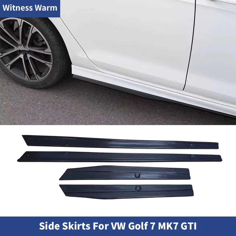 Golf 7 Side Skirts Carbon Fiber Car Body Kit Apron for Volkswagen Golf7 G-ti 2014-2017