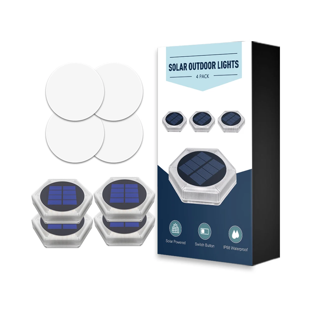 NONE Blaue solarbetriebene LED-Gartenleuchten für den Außenbereich, automatisches Ein-/Ausschalten, wasserdicht, IP68, Stufengeländer, Treppen, Hof, Terrasse, Weg, Auffahrt 6