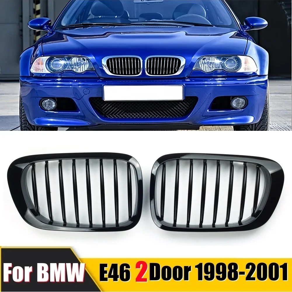 Gloss Black Front Bumper Kidney Grill For BMW 3 Series 1998-2001 E46 M3 323 i/is 325Ci 328 i/is/Ci 330Ci 2 Doors Grilles