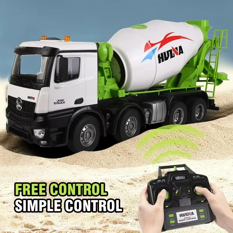 RC Concrete Mixer Truck 1/14 12CH Remote Control Engineering Vehicle Toy Cement Mixer Truck Modle Toys With Light Hobbyist Gift