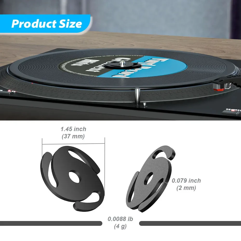 2023 Hot Sale Turntable Adapter Aluminum 7 Inch EP Record Turntable Phonograph Vinyl Technics Center Adapter