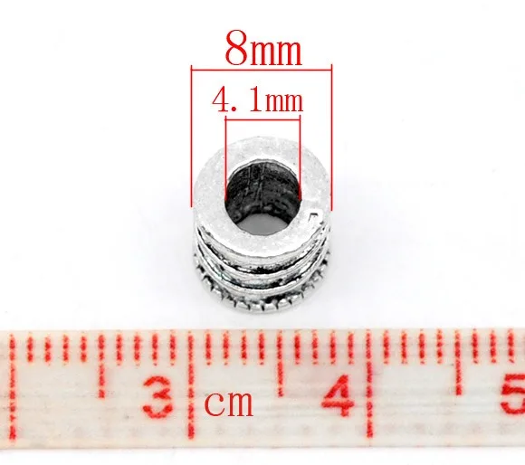 Handmade Metal Spacer Beads Geometrc Cylindrical Antique Bronze Color Loose Beads DIY Making Necklace Bracelet Jewelry Findings