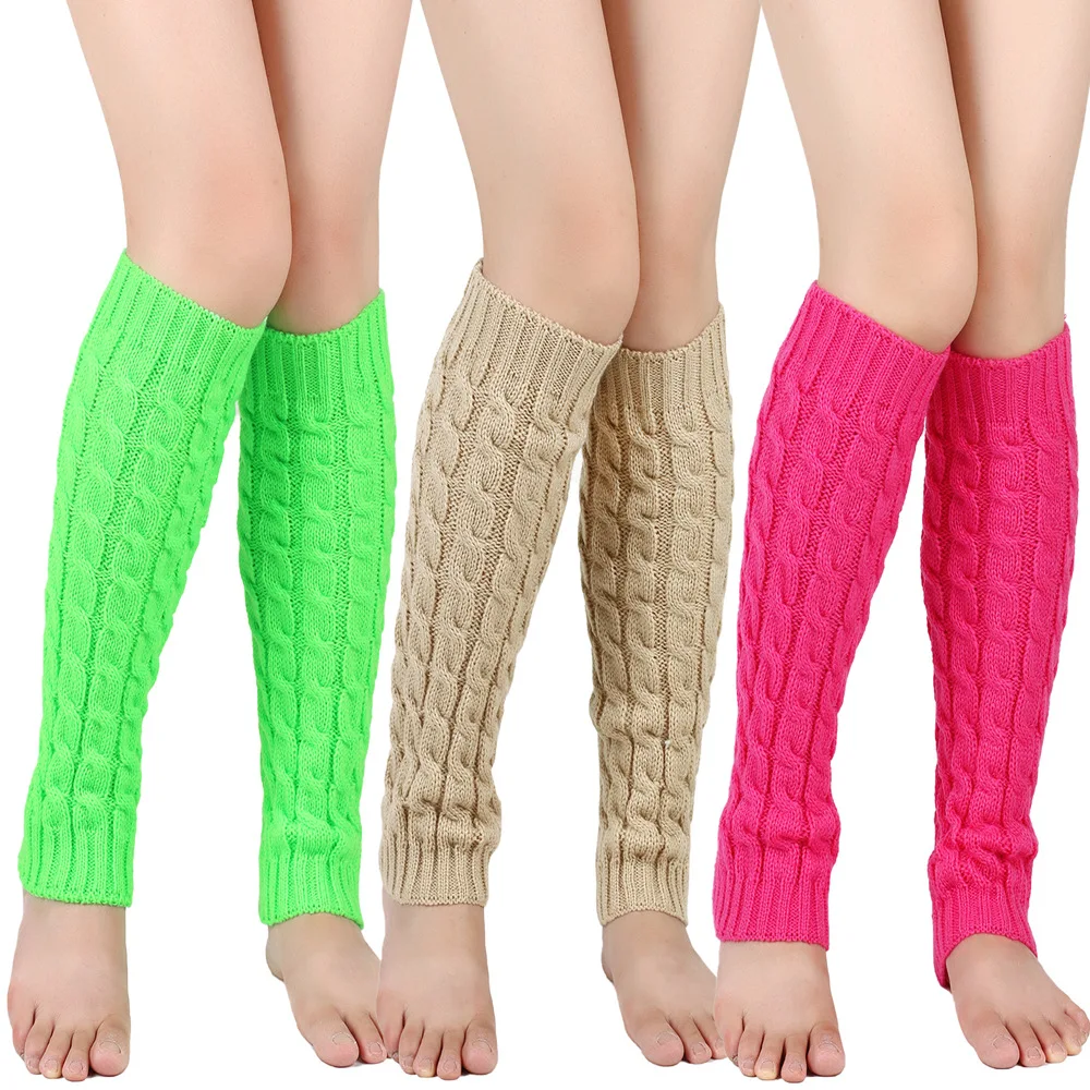 Leg Warmers Ankle Womens Winter Warm Hemp Stretch Knitted Slouch Thermal Ladies Wool Cuffs Boot Socks Female Fluffy Gaiter Thick
