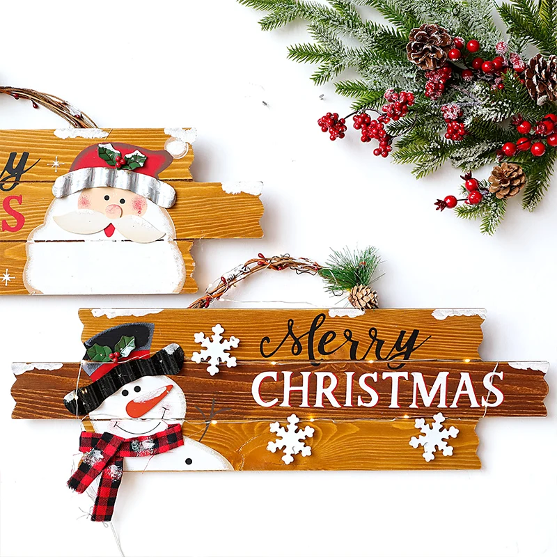 

Christmas Wooden Listing Welcome Door Plate Christmas Decoration Shop Window Pendant Hotel Shopping Mall Decoration