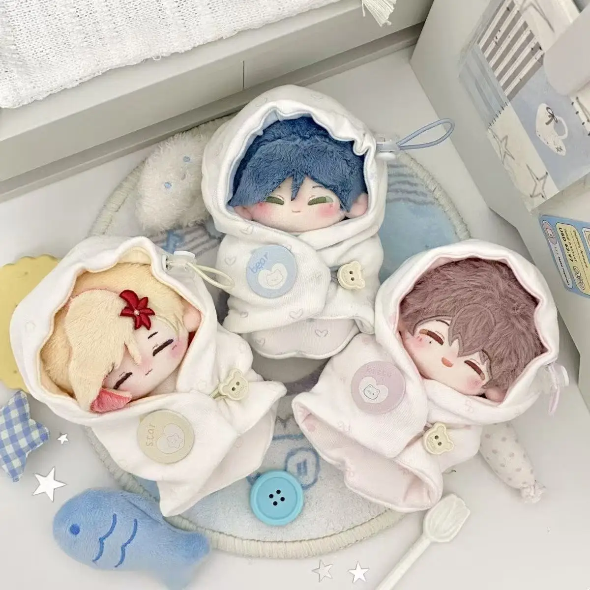 

10cm Cotton Doll Sleepiness Rabbit Ear Jumpsuit 10cm Climbing Clothes No Attribute Cotton Doll Baby Clothes Suit Kawaii Dressing