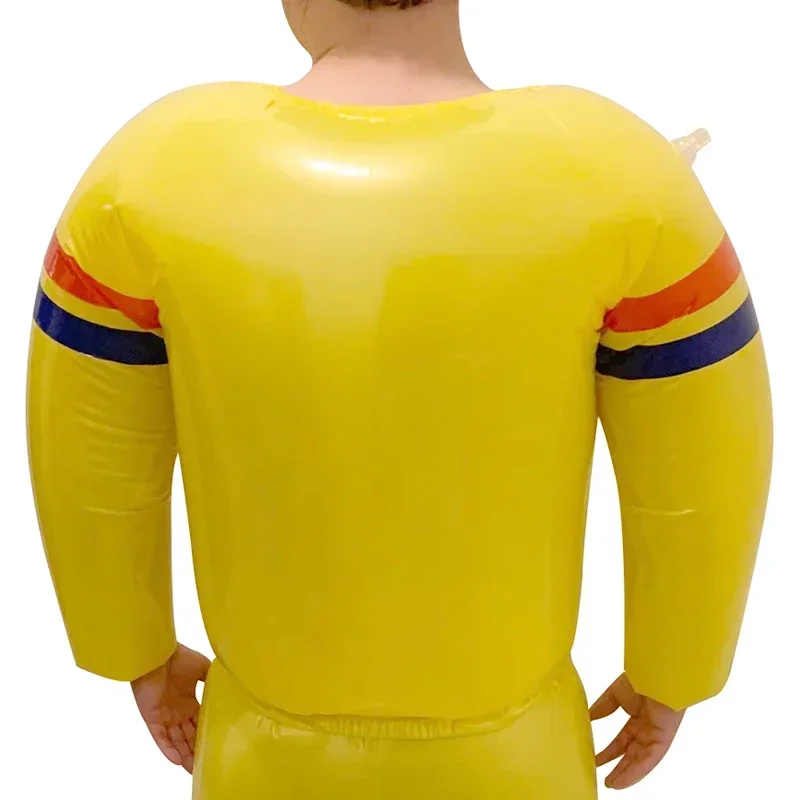 100%Gummi Yellow And Red Blue Sexy Inflatable Latex Shirt With Long Sleeves Rubber Clothing Top Party