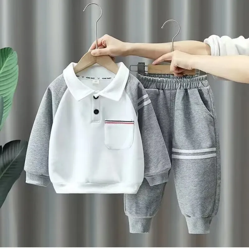 

Boys' Sweater Set 2023 New Korean Spring and Autumn Clothing Children's Handsome Casual Two Piece Set Academic Style