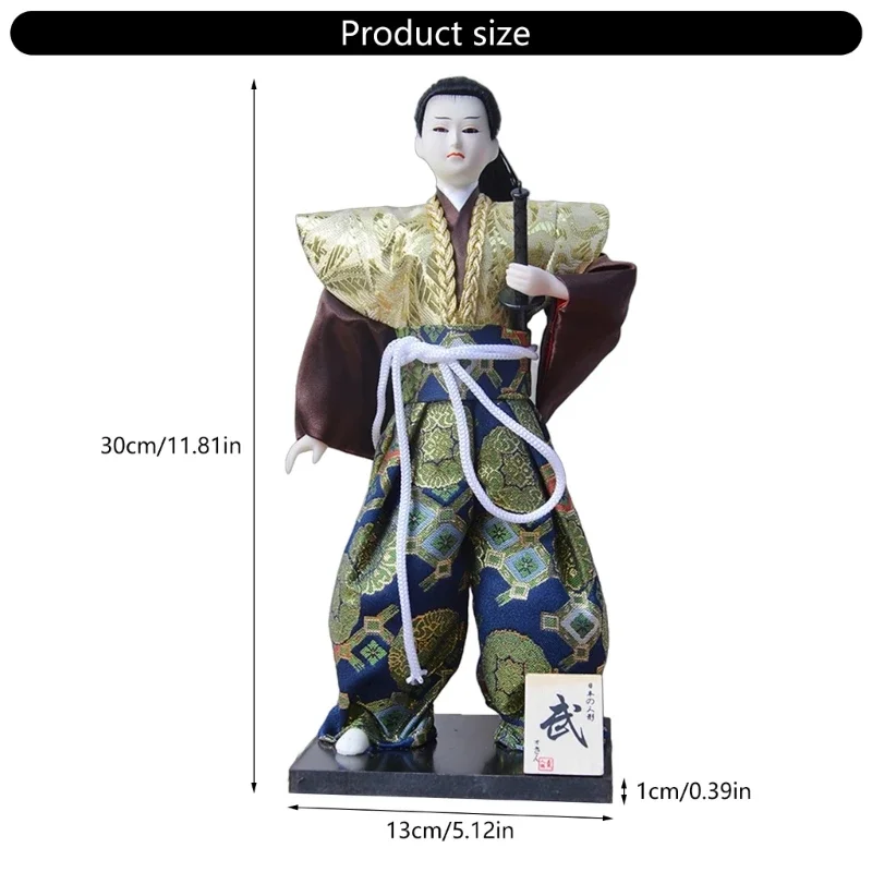 12inch Japanese Samurais Male Dolls in Kimonos for Unique Home Decoration and Collectible Display