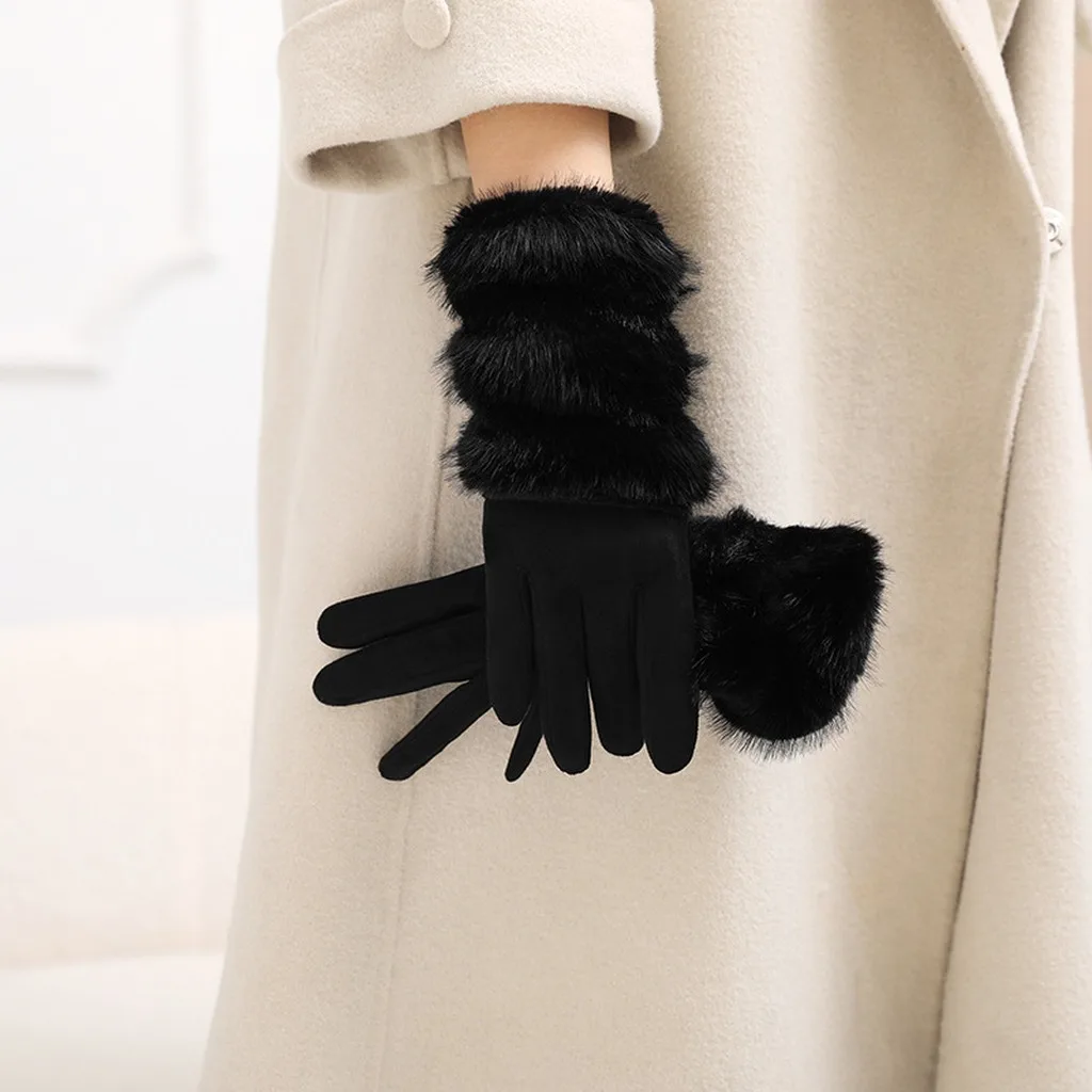 Winter Riding Gloves Warm Fleece Lined Gloves Warm Cycling Gloves Thickened For Campus Activities Autumn And Winter Winter