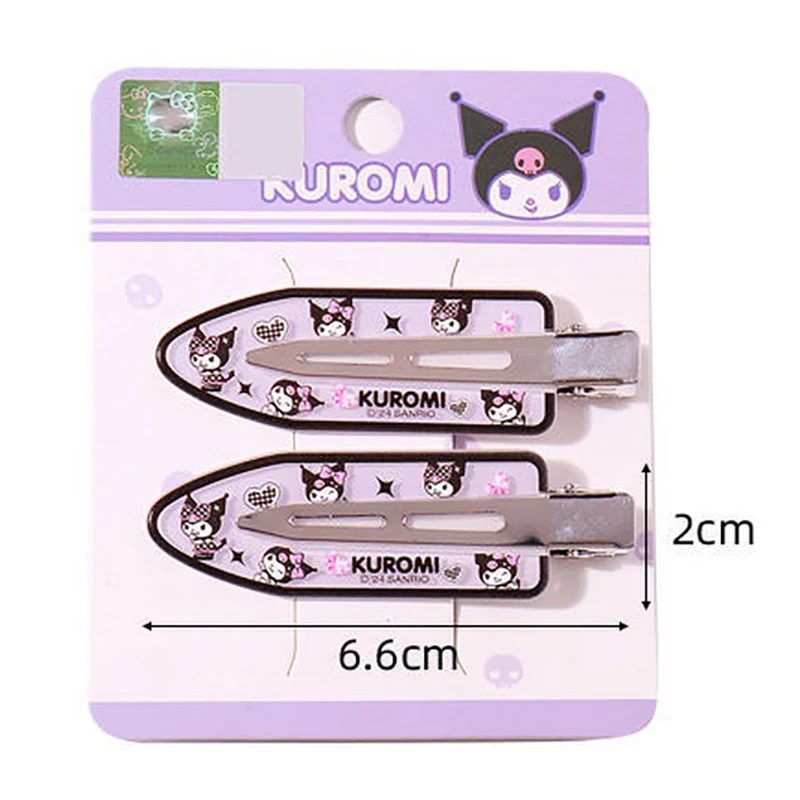 1 Pair Sanrio Hair Clips Anime Melody Kuromi Cinnamoroll Pochacco KT Hairpin Cartoon Artistic Fashions Accessories Gift For Girl