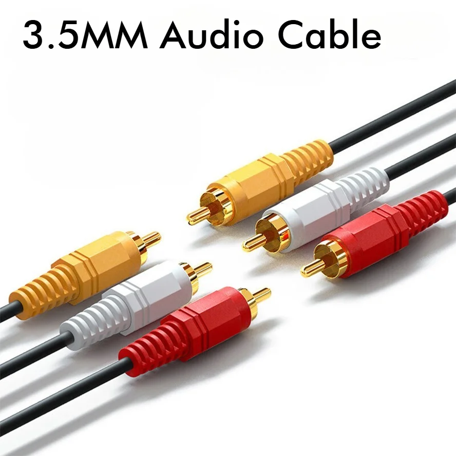 1.5m 3RCA Male to Male AV Cable Standard 3 RCA Composite Audio Video Cord for DVD VCD Set Top Box TV