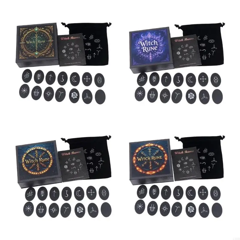 Meditations Runes Set Heal Runes Stone Witch Runes Stone Set Witch Ancient Culture Witch Home Decorations Set 24BD