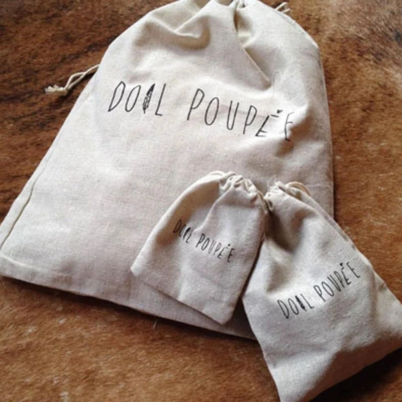 Personalized Custom Logo Linen Gift Bags 9x12cm (3 4/8