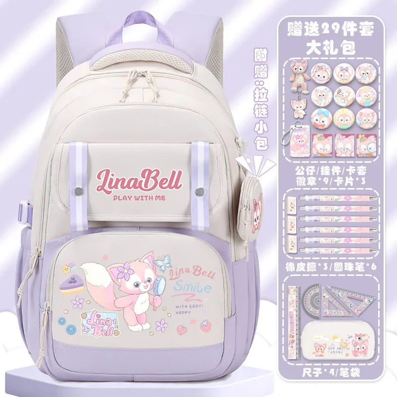 Tas sekolah Disney, tas ransel kapasitas besar, ringan, kartun, anak, lucu, tas sekolah, Ling Na, baru, Disney