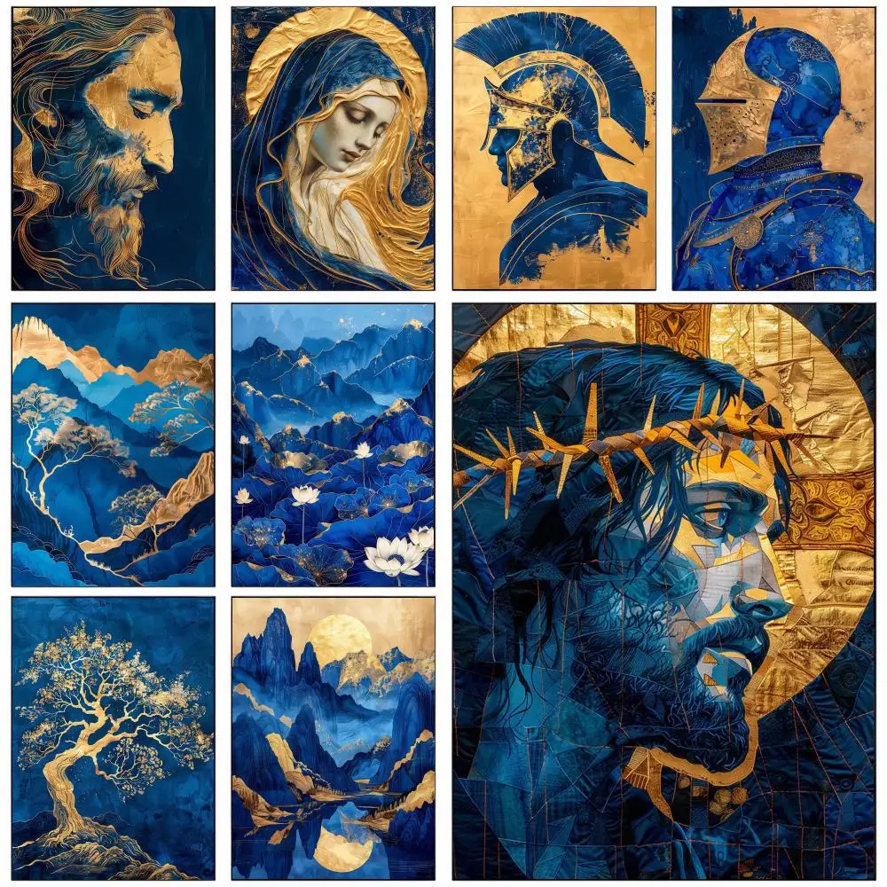 

Royal Blue Beautiful View Poster For Office Bedroom Coffee Home Decor Durable Waterproof Aesthetic Stickers Wall Art HD