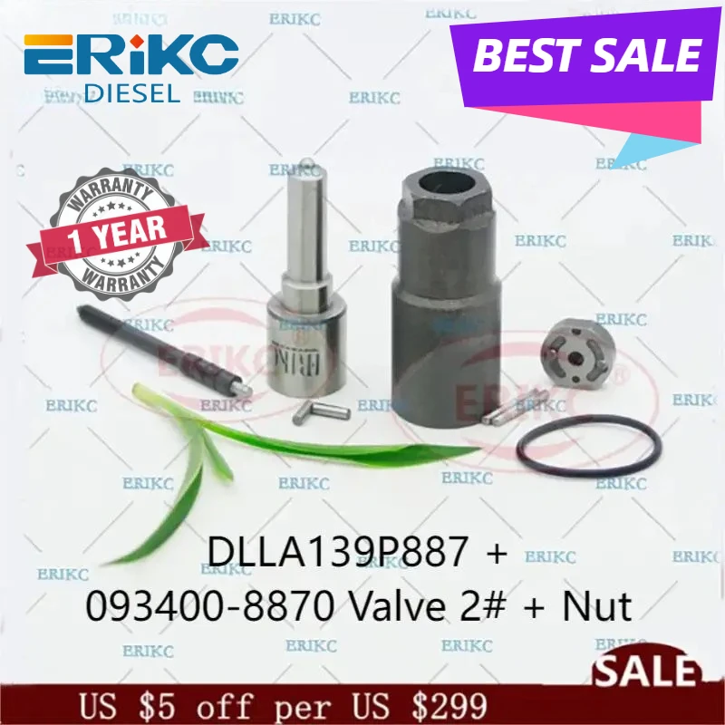 

095000-6490 095000-6491 Repair Kit Nozzle DLLA139P887 OEM 093400-8870 Valve 2# Nut E1022003 for JOHN DEERE D7430 Engine