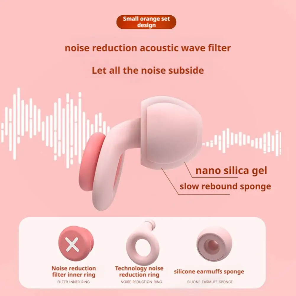 سيليكون سدادة الأذن النوم الضوضاء الأذن التوصيل الحد عازلة للصوت مكافحة لينة انتعاش بطيء حماية آذان رغوة الوردي الأزرق آذان رغوة #3