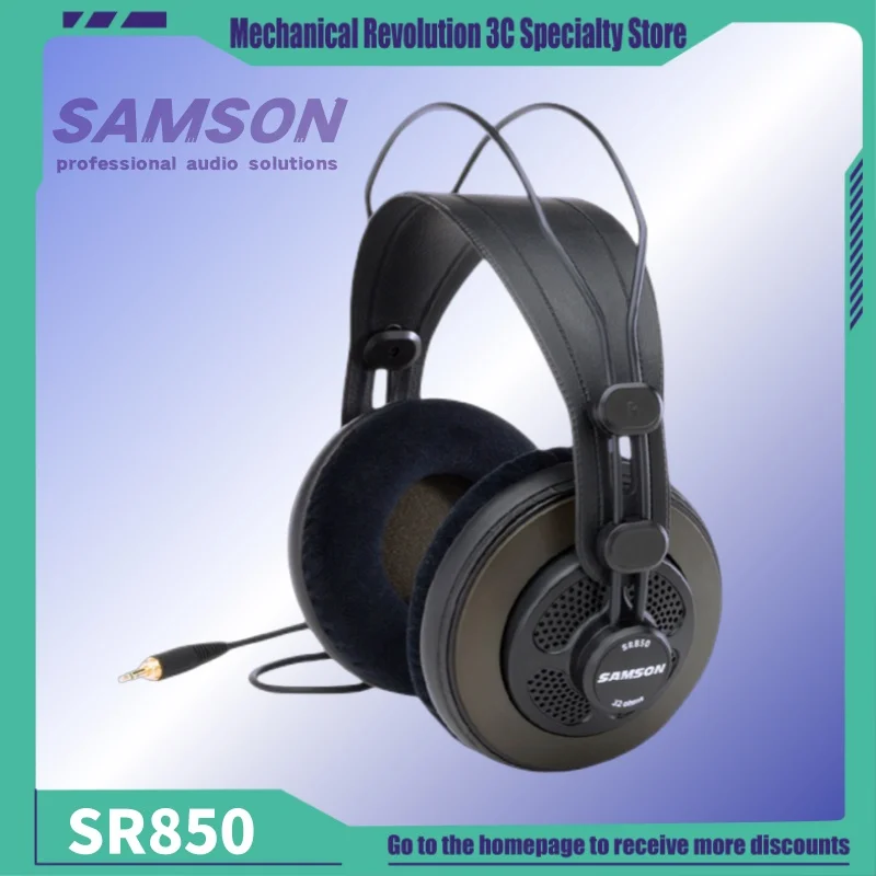 New Samson Sr850 Wired Headphone Professional Recording Semi-Closed Headset Head-Mounted Monitor Headphones For Phone Pc Gifts