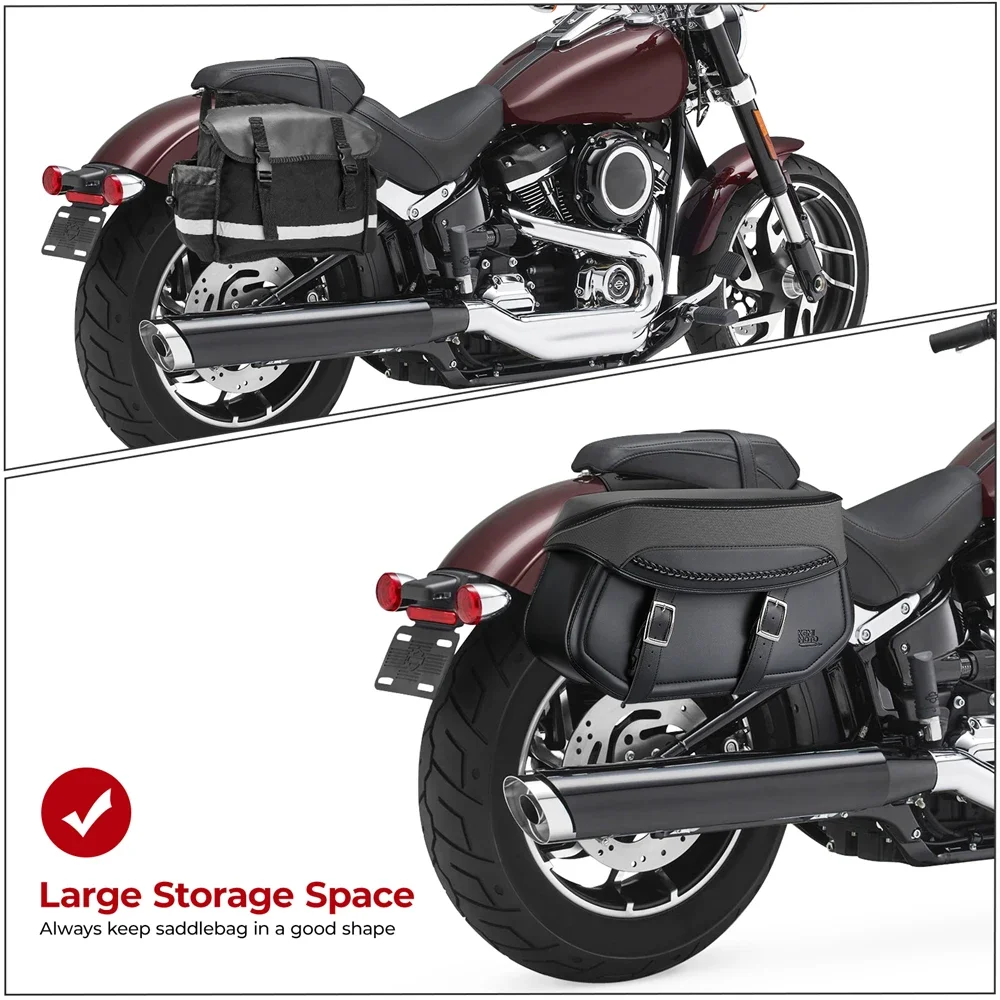 Sacoche de dégager étanche universelle en cuir PU pour moto, sacoche latérale, sac de voyage, Sportster Touring, Vstar Shadow