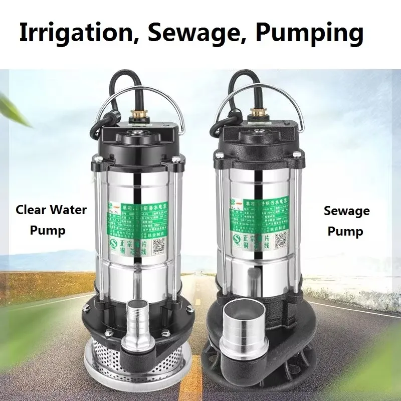 مضخة محمولة من الفولاذ المقاوم للصدأ مضخة غاطسة ضخ زراعي أدوات الحدائق الصرف الري مضخة مياه الصرف الصحي ذاتية التحضير
