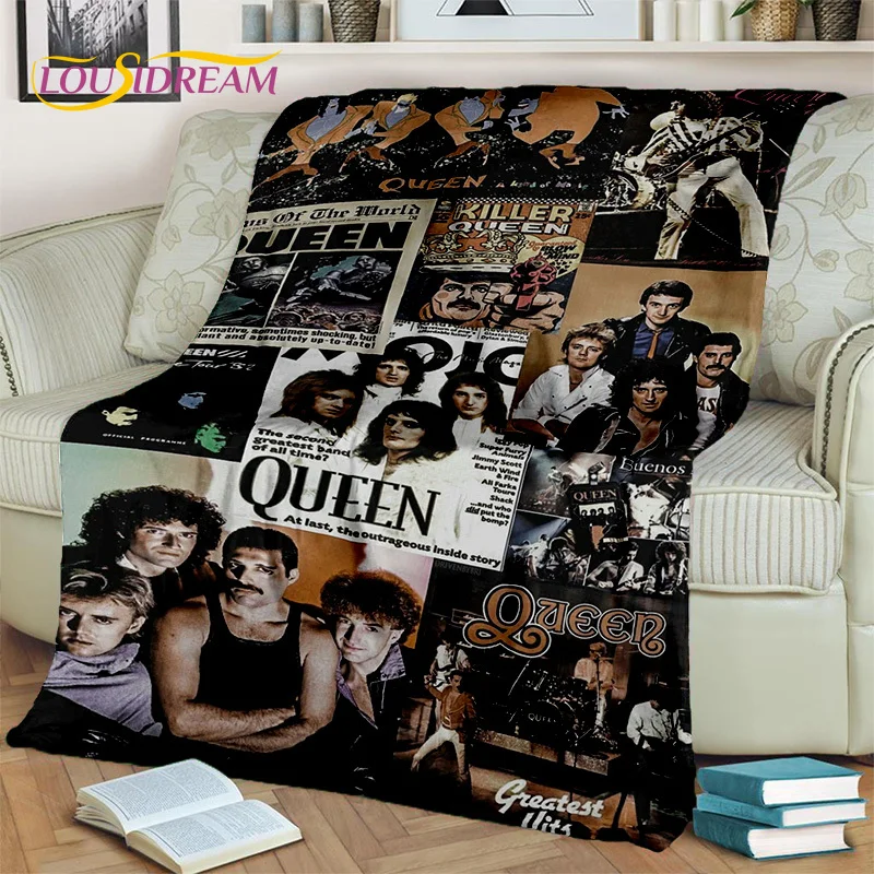 Coperta Queen-Rock-Band 3D freddy Mercury, coperta morbida per la casa camera da letto divano da letto Picnic Travel Office Cover coperta per bambini