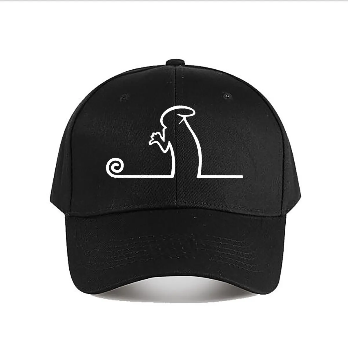 Minimalist Line Art Sitting Figure Baseball Cap Fashion Men Sunhat Women's Outdoor Sports