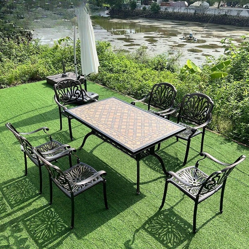 

Outdoor cast aluminum tables and chairs courtyard outdoor leisure villa outdoor garden wrought iron tea table combination
