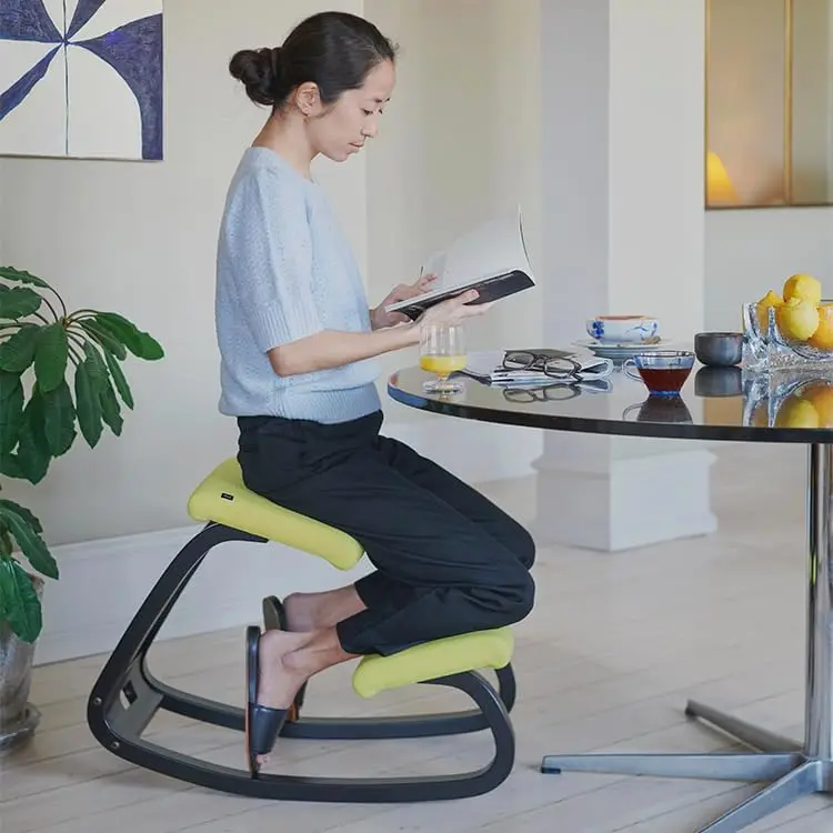 Variable Original Kneeling Chair Designed by Peter (Black Revive Fabric with Black Ash Base)