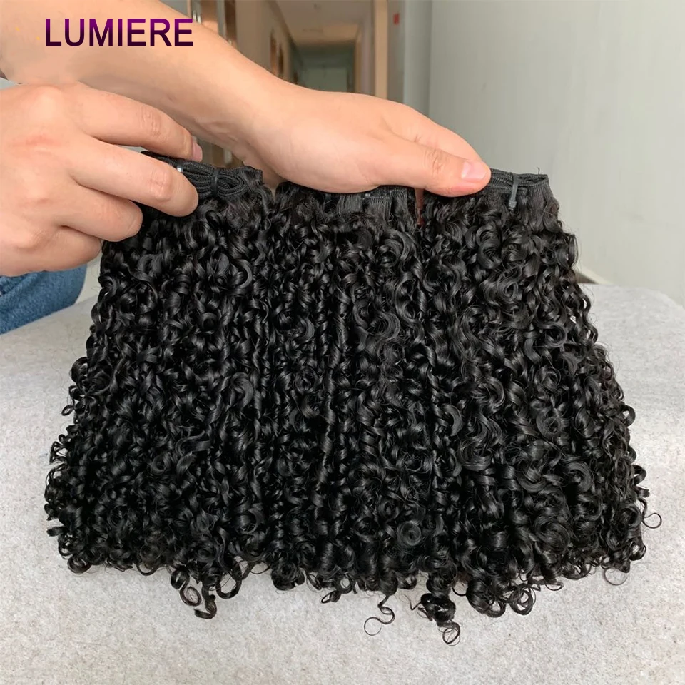 Burmesische Pixie Curly Bundles Unbehandeltes Jungfrauenhaar 3/4 Bundle-Deal Tiefe Afro-Locken Echthaar-Extensions Großhandel – Detail 33