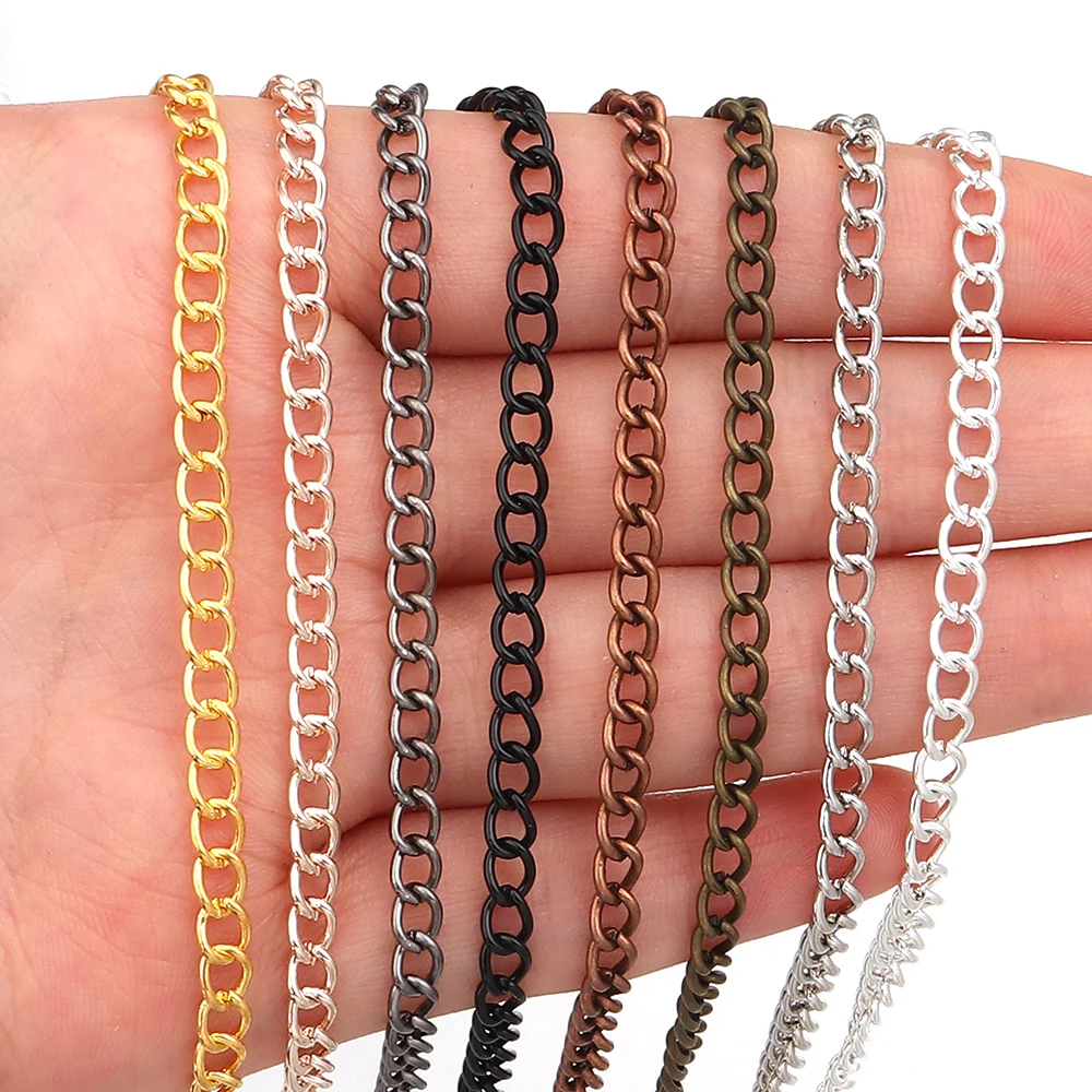 10 Yards/roll Stainless Steel Adjustment Extension Tail Chain Bulk GoldNecklace Extender Width Chains for DIY Jewelry Making