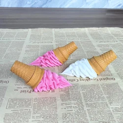 Simulation Crispy Ice Cream Model Realistic Artificial Food Model Fake Food Dessert Ice Cream Cone Photography Decorative Props