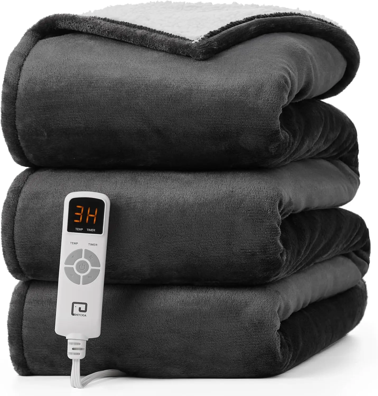 

Electric Heated Throw Blanket with 9 Heat Levels, Auto Shut-Off, Machine Washable, Soft Sherpa, 50x60 Inches for Cozy Comfort