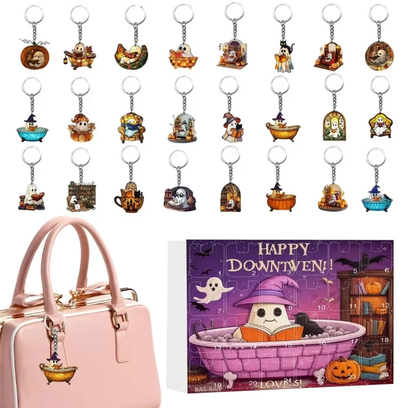 

ABJN-2D акриловый орнамент на память, украшения для Хэллоуина, календарь обратного отсчета, календарь с 24 подвесками на Хэллоуин