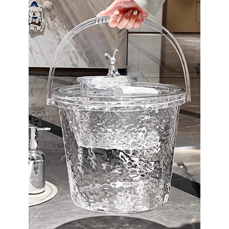 

Дорожное ведро Бытовое большое ведро для хранения с крышкой Набор пластиковых ведерх Утолщенное портативное ведро для студенческого общежития