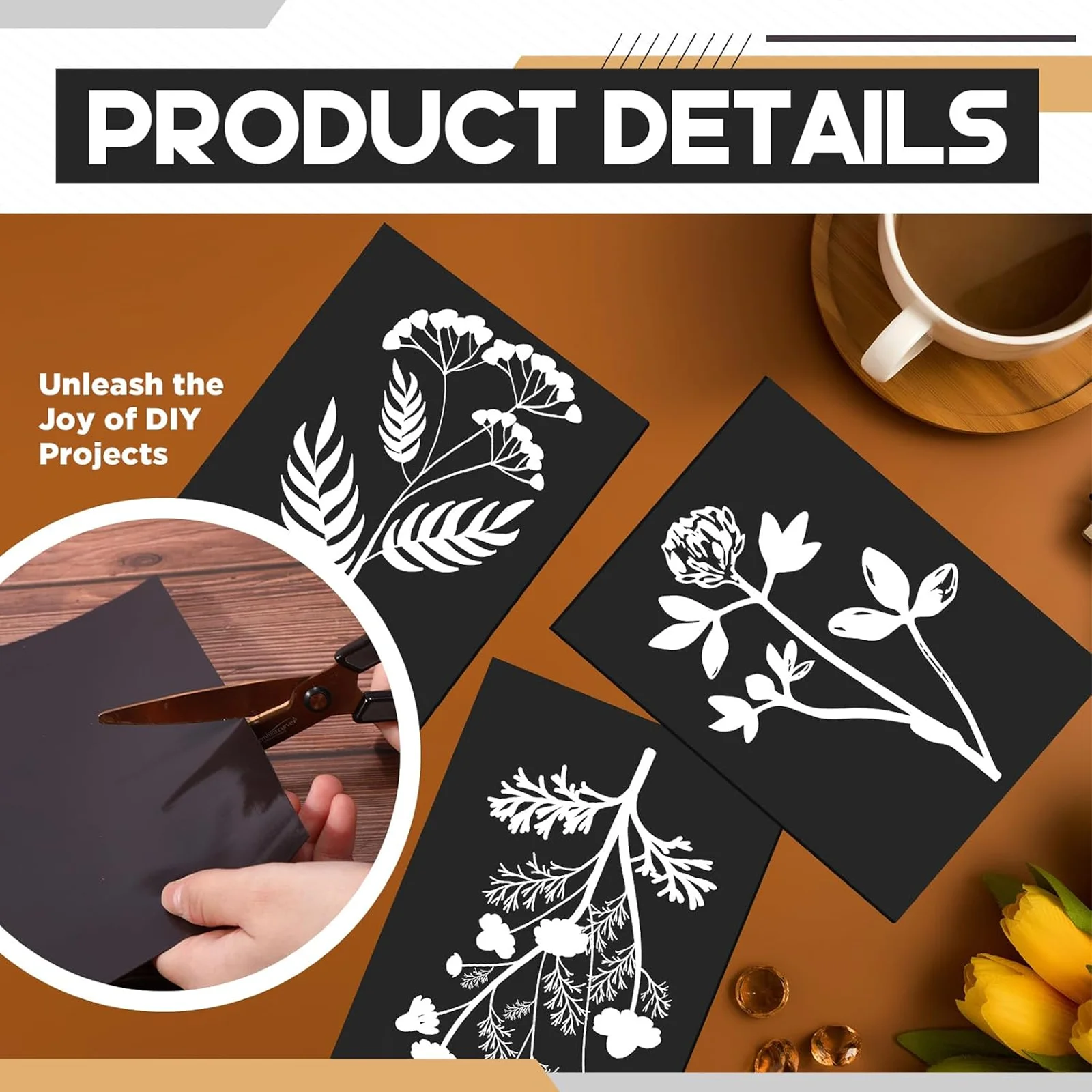 5 أوراق A4 صفائح مغناطيسية سوداء بسمك 0.75 مم مغناطيسية على جانب واحد لقطع صور الثلاجة مغناطيس حرفي