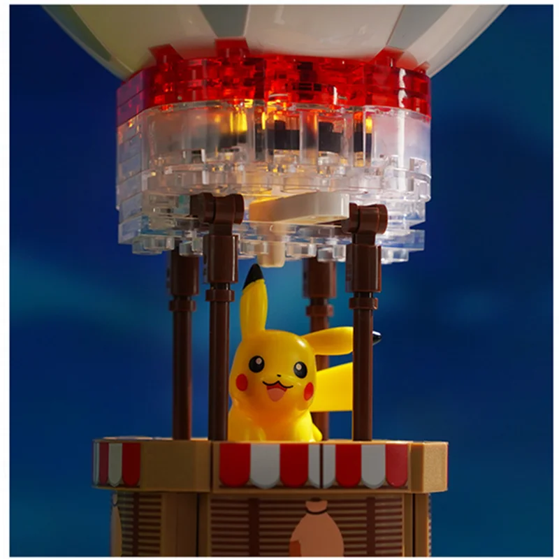 Keeppley Pokemon Series Building Block Pikachu Poké Ball Hot Air Balloon Splicing Model Ornaments Puzzle Toy Gifts