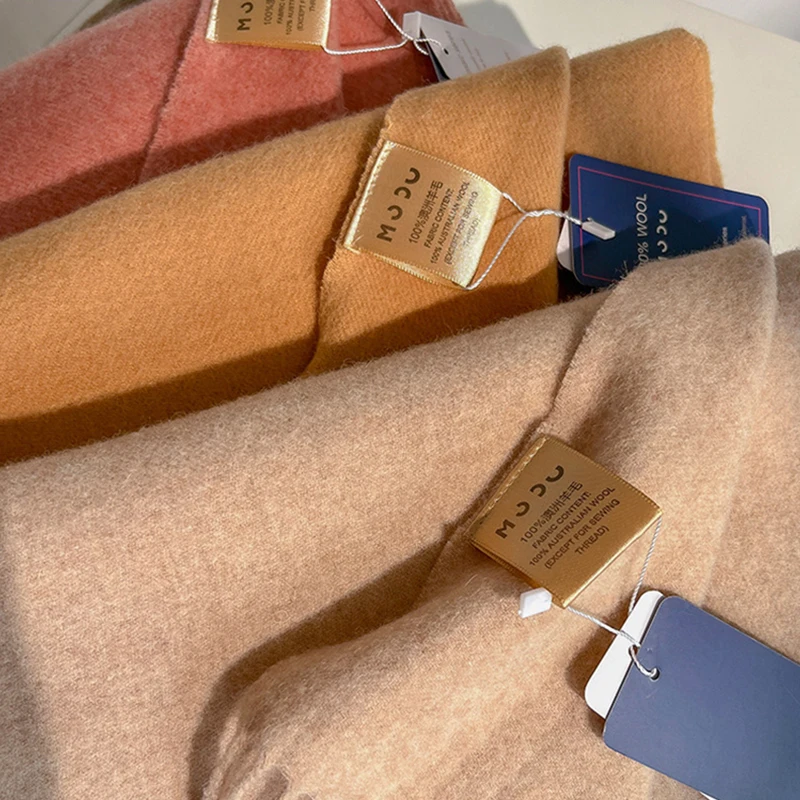 

Женская зимняя теплая кашемировая шаль, шарфы, шарф из 100% шерсти, однотонный ветрозащитный шарф премиум-класса для пары, женская шаль, бандана из пашмины