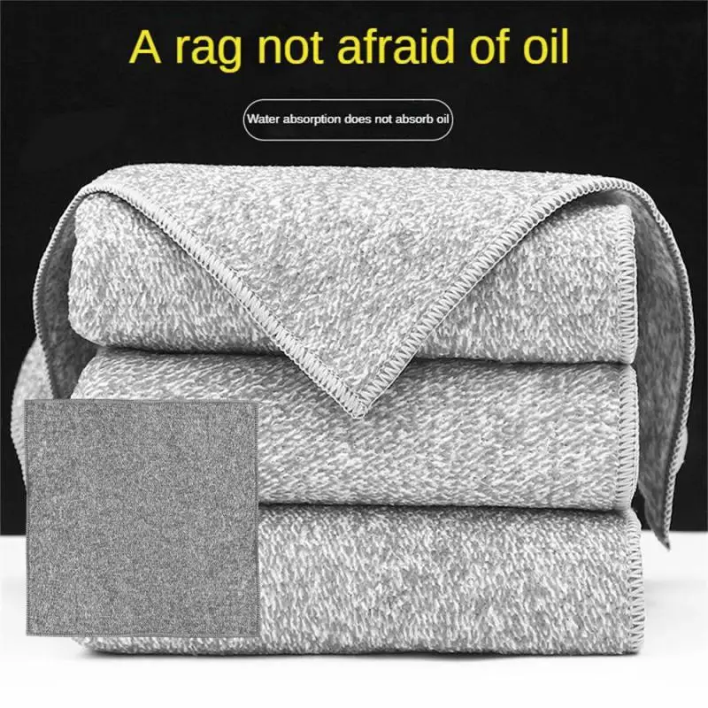 1pcs Kitchen Towel Ultra-fine Fiber Light Gray Cleaning Cloth Set, Absorbent Soft And Stain-removing Cloth Outdoor Tools