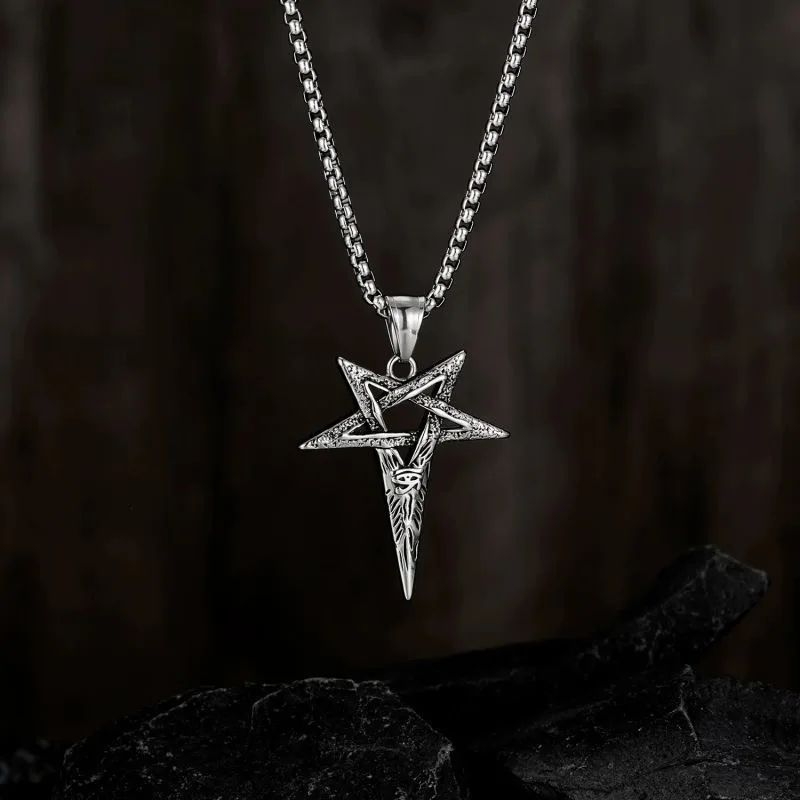 Silver Cross Pendant Necklace Chain for Men Women Gothic Punk Vintage Emo Alt Halloween Street Fashion Jewelry Accessories Gift
